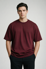 Maroon - Oversized Classic T-Shirt  Oversized TShirts