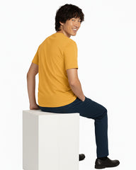 Solid Golden Yellow Cotton T-Shirt