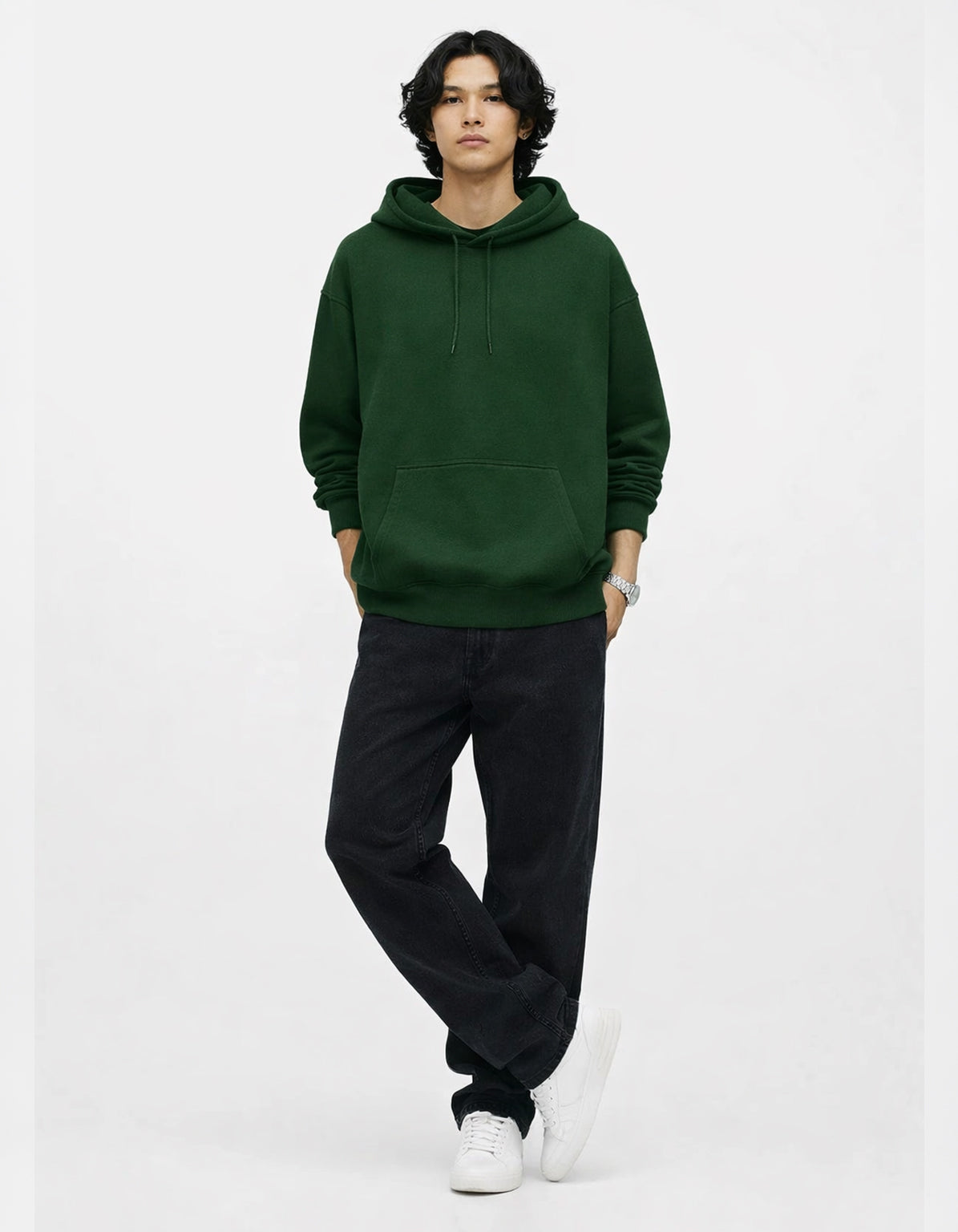 BOTTLE GREEN - OVERSIZED HOODIE