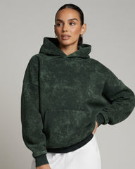 Bottle Green - Acid Washed Hoodie