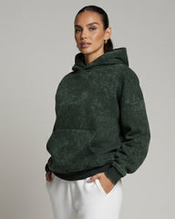 Bottle Green - Acid Washed Hoodie