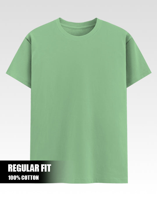 Solid Jade Green Cotton T-Shirt