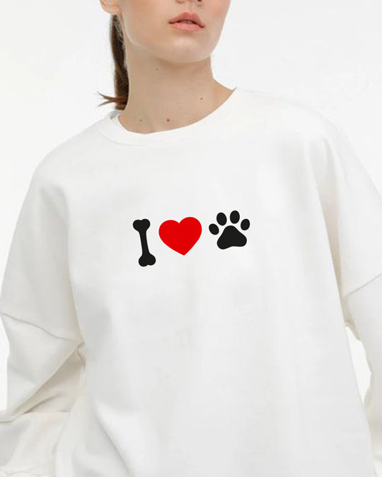 I Love Paws - Unisex Oversized Sweatshirt