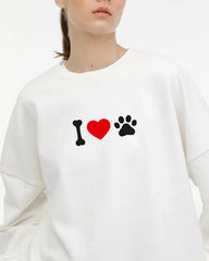 I Love Paws - Unisex Oversized Sweatshirt