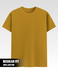 Solid Mustard Yellow Cotton T-Shirt