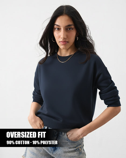 Deep Navy - Oversized Sweatshirt