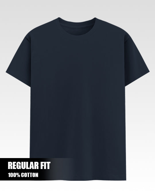 Solid Navy Blue Cotton T-Shirt