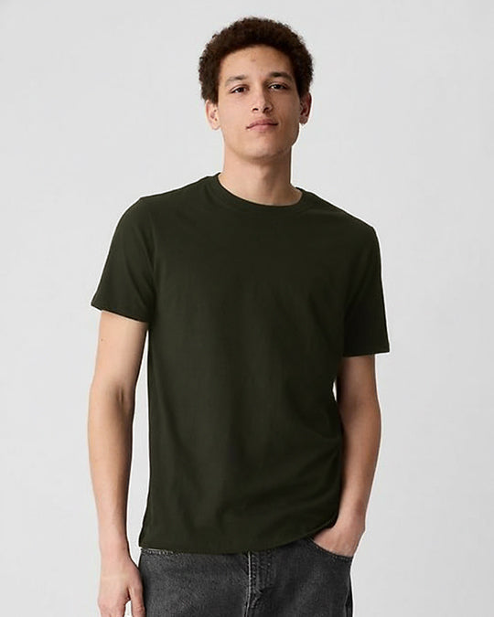 Solid Olive Green Cotton T-Shirt