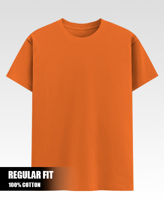 Solid Orange Cotton T-Shirt