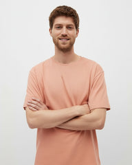 Solid Peach Cotton T-Shirt