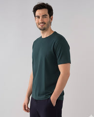 Solid Petrol Blue Cotton T-Shirt
