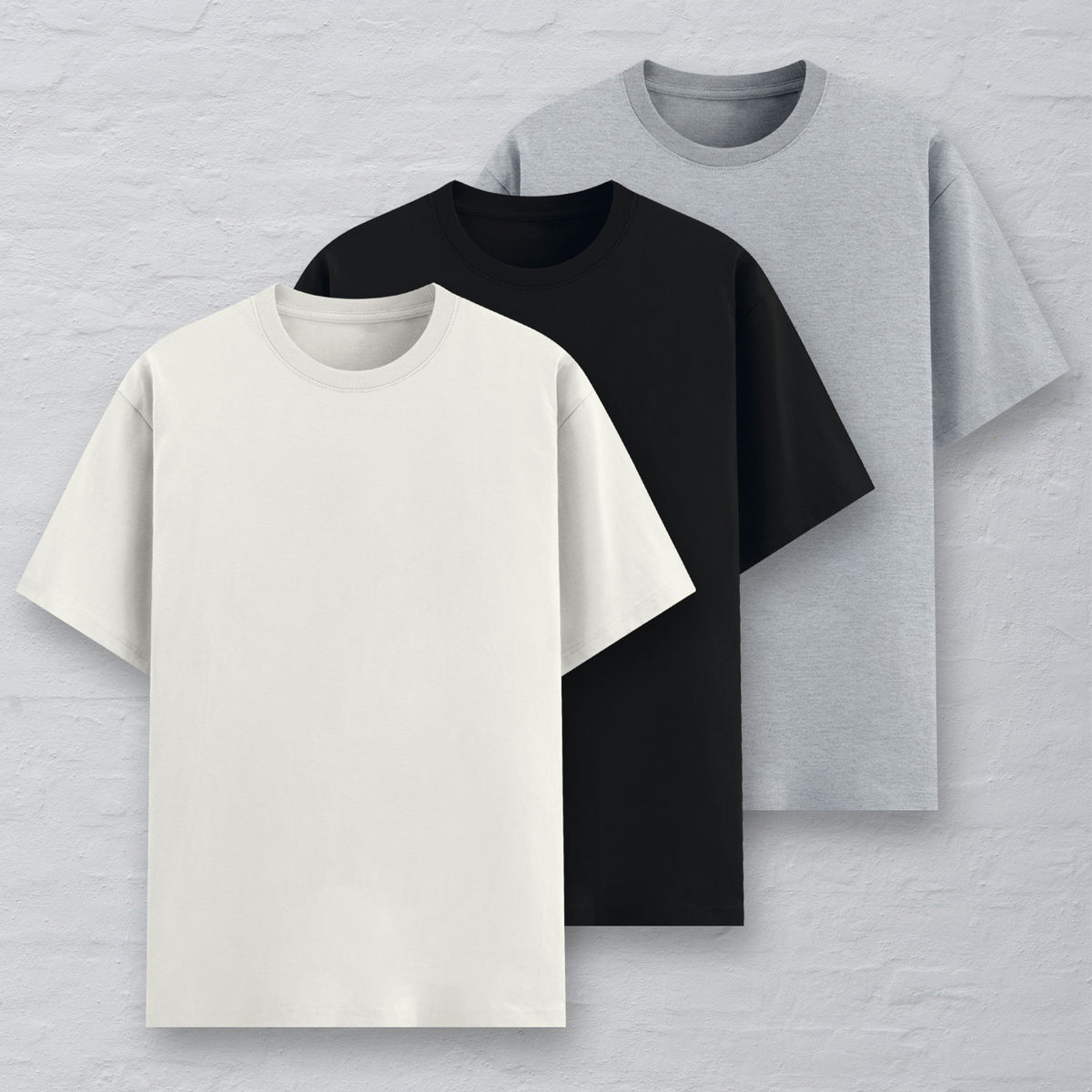 Pack of 3 - (White, Black & Grey) Everyday Tee