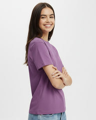 Solid Purple Cotton T-Shirt