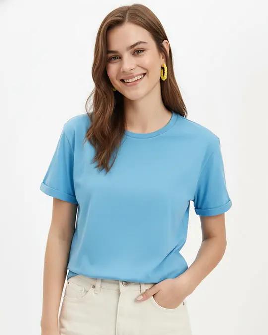 The Baby Blue Essential Tee  Solid Tees