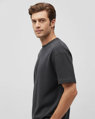 Solid Steel Grey Cotton T-Shirt