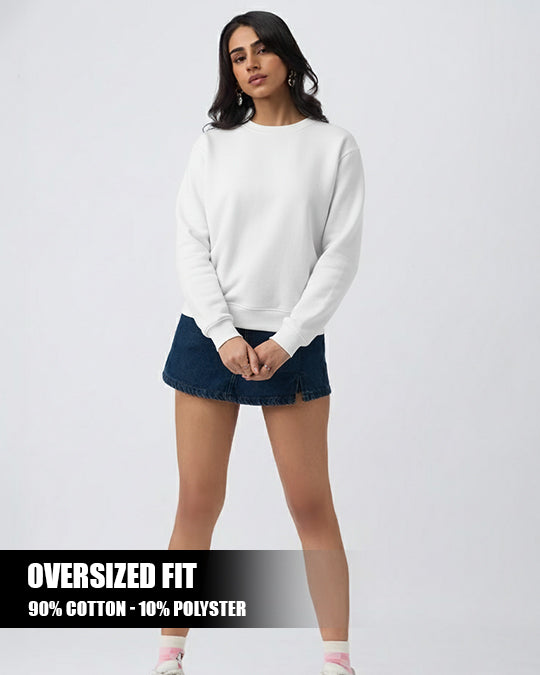 Crisp White - Oversized Sweatshirt