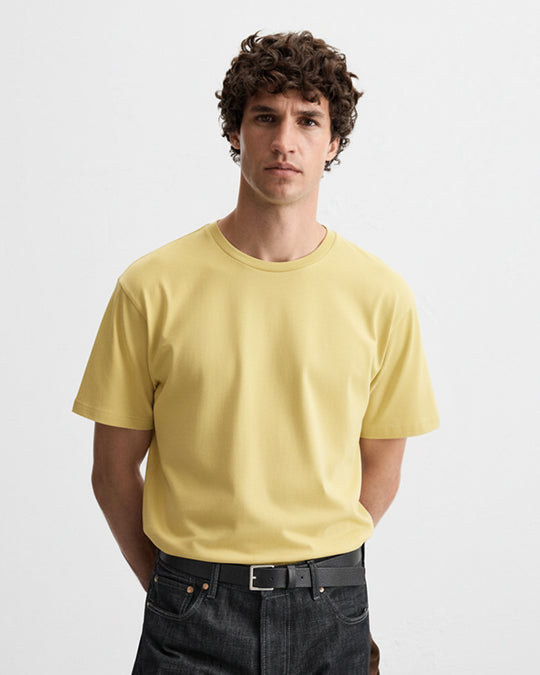 Solid Yellow Cotton T-Shirt