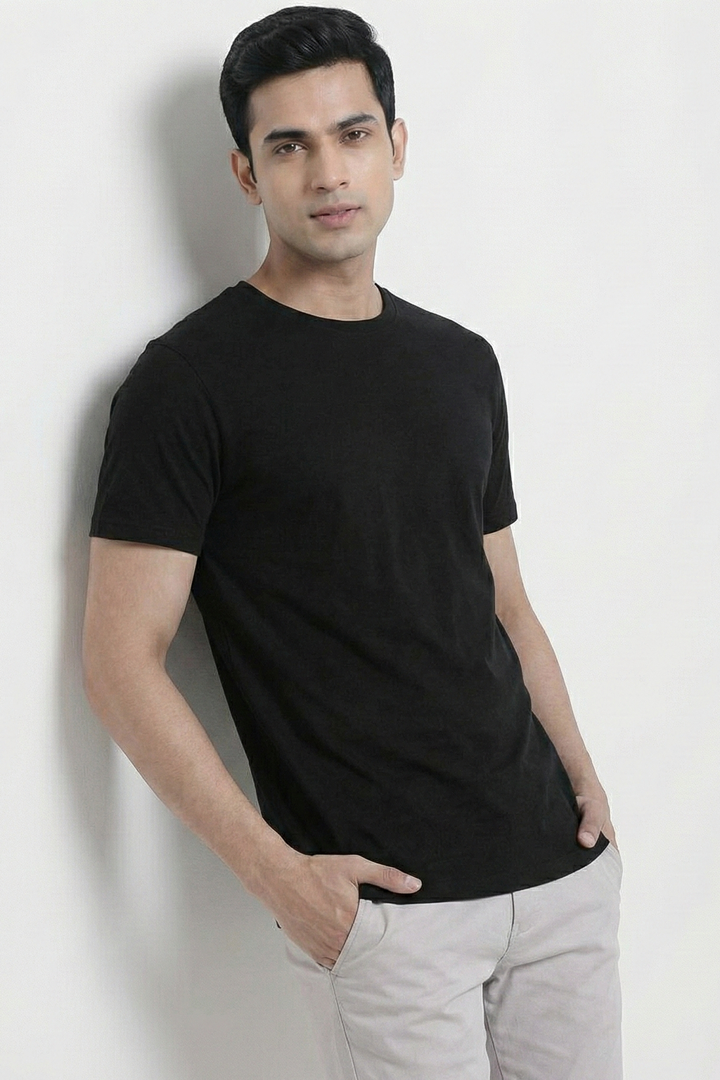 Solid Black Cotton T-Shirt  Tshirts