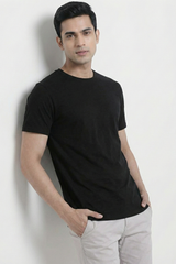 Solid Black Cotton T-Shirt  Tshirts