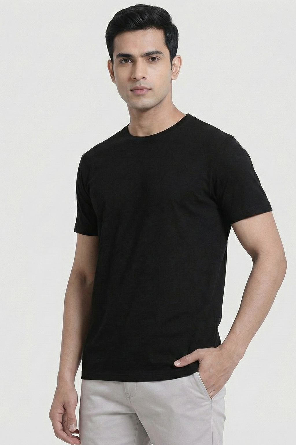 Solid Black Cotton T-Shirt  Tshirts
