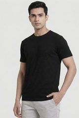 Solid Black Cotton T-Shirt  Tshirts