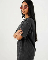 Black - Acid Washed Oversized T-Shirts  Oversized Tees