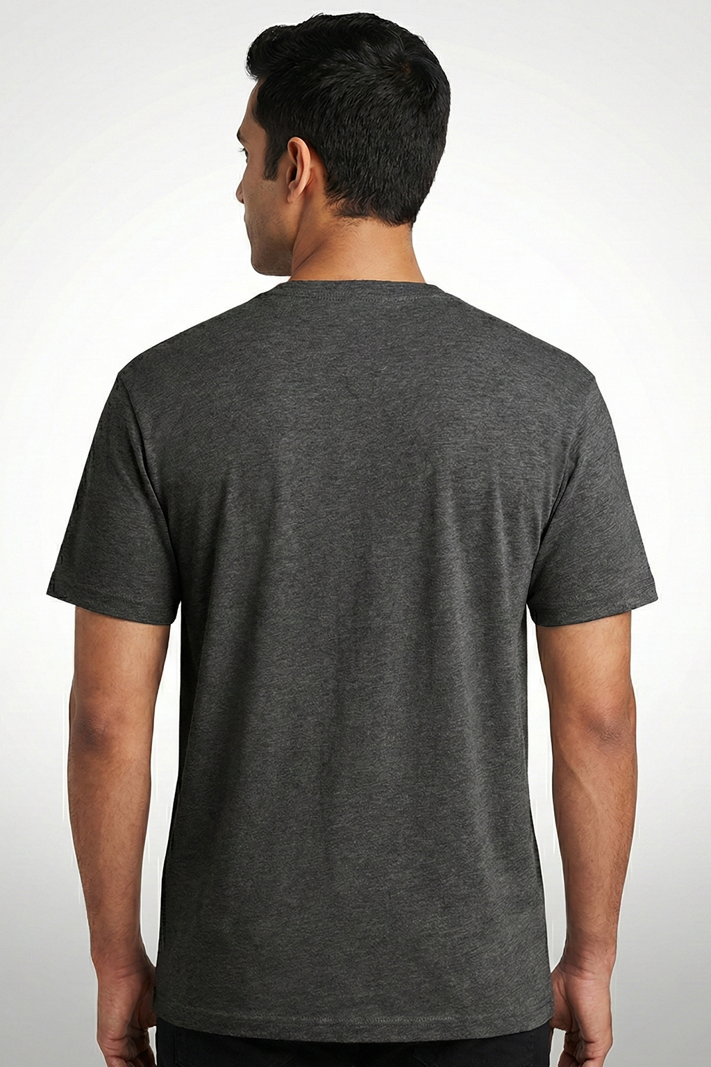 Charcoal Melange Solid Cotton T-Shirt  Tshirts