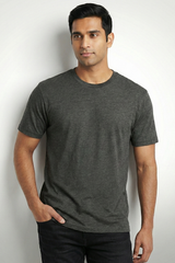 Charcoal Melange Solid Cotton T-Shirt  Tshirts