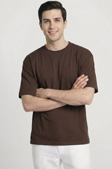 Solid Coffee Brown Cotton T-Shirt  Tshirts