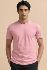 Solid Flamingo Pink Cotton T-Shirt  Tshirts