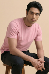 Solid Flamingo Pink Cotton T-Shirt  Tshirts
