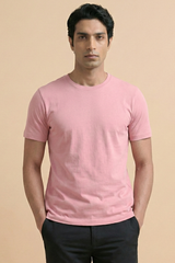 Solid Flamingo Pink Cotton T-Shirt  Tshirts