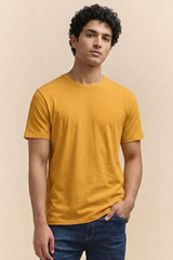 Solid Golden Yellow Cotton T-Shirt  Tshirts