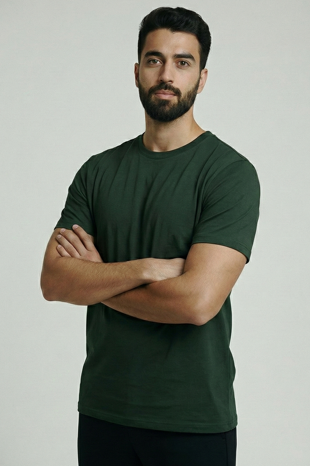 Solid Green Cotton T-Shirt  Tshirts