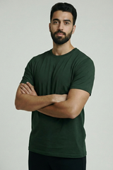 Solid Green Cotton T-Shirt  Tshirts