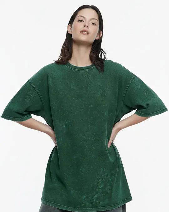 Bottle Green - Acid Washed Oversized T-Shirts  Oversized Tees