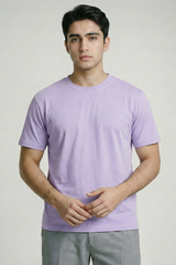 Solid Lavender Cotton T-Shirt  Tshirts