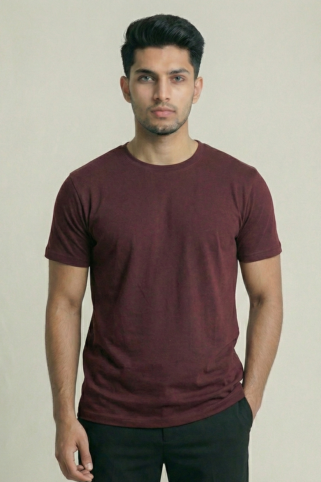 Solid Maroon Cotton T-Shirt  Tshirts