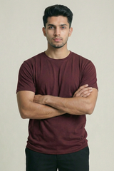 Solid Maroon Cotton T-Shirt  Tshirts