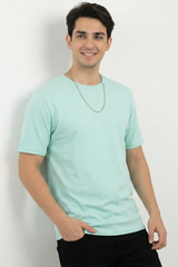 Solid Mint Green Cotton T-Shirt  Tshirts