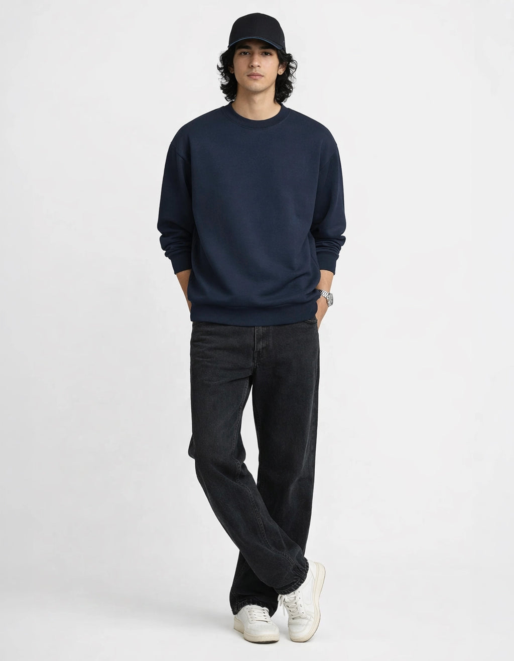 DEEP NAVY - PREMIUM OVERSIZED SWEATSHIRT