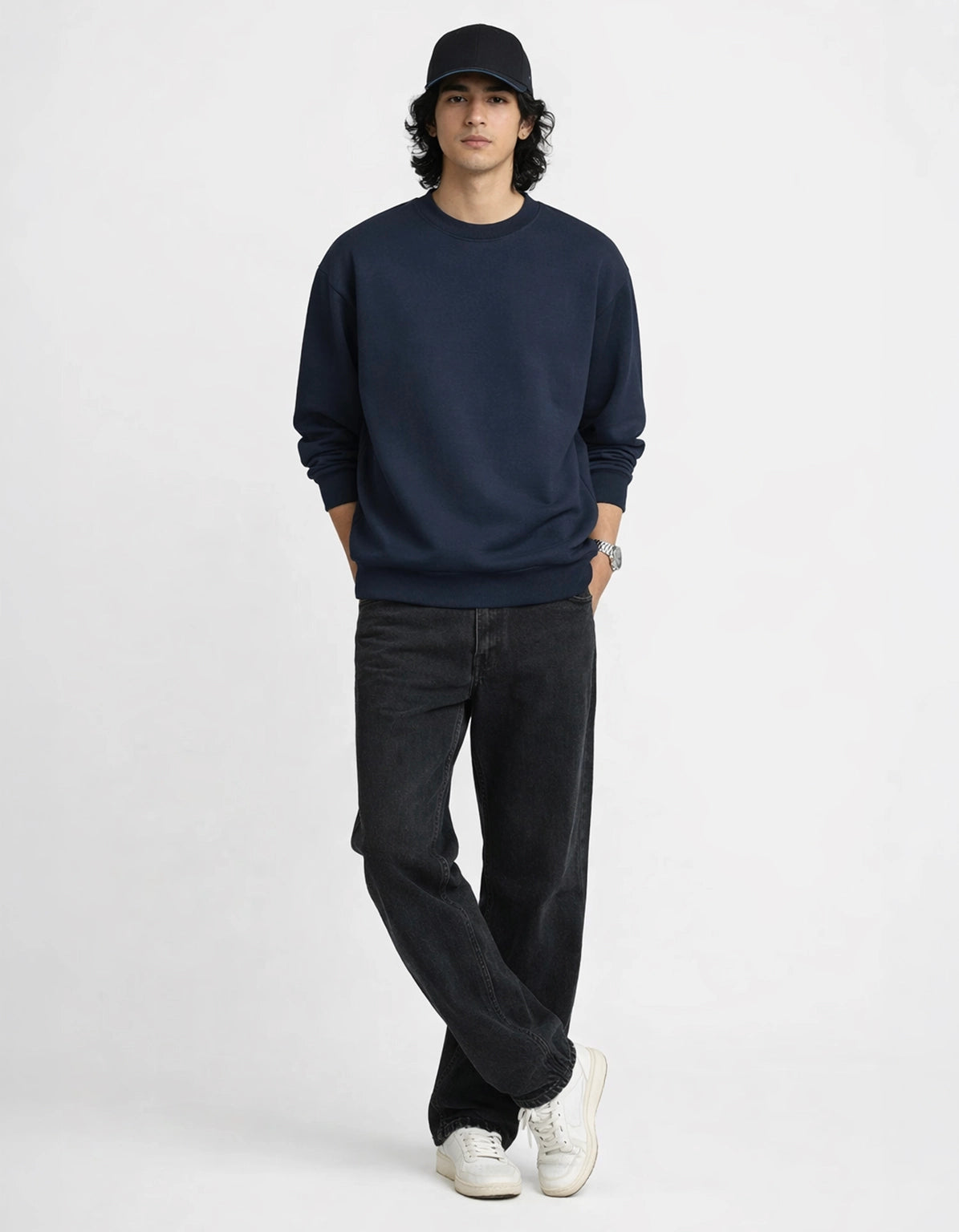 DEEP NAVY - PREMIUM OVERSIZED SWEATSHIRT