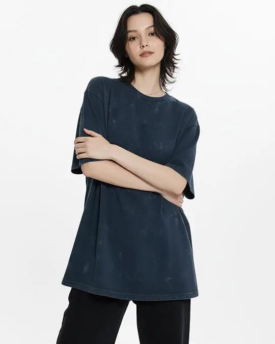 Navy Blue - Acid Washed Oversized T-Shirts  Oversized Tees