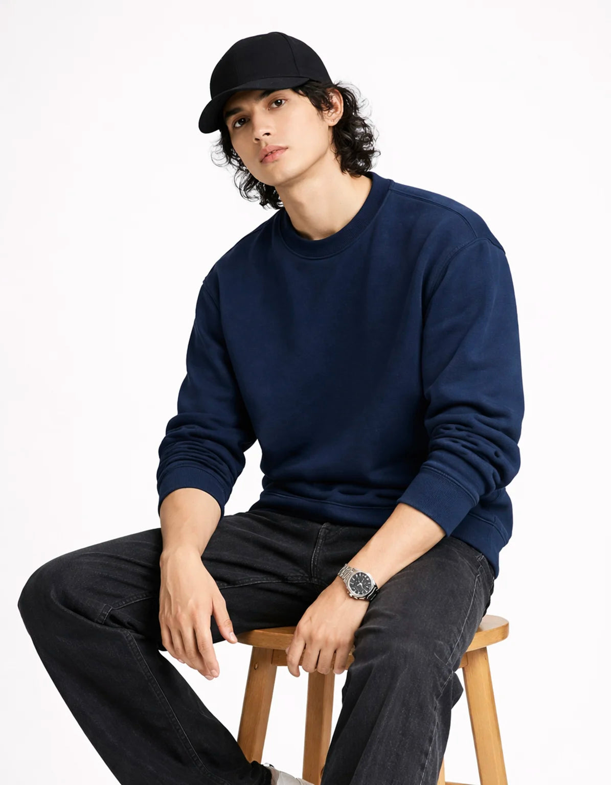 DEEP NAVY - PREMIUM OVERSIZED SWEATSHIRT