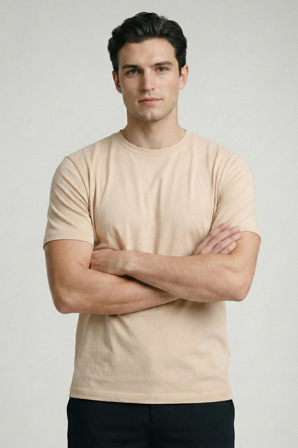 Solid Peach Cotton T-Shirt  Tshirts