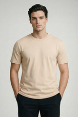 Solid Peach Cotton T-Shirt  Tshirts
