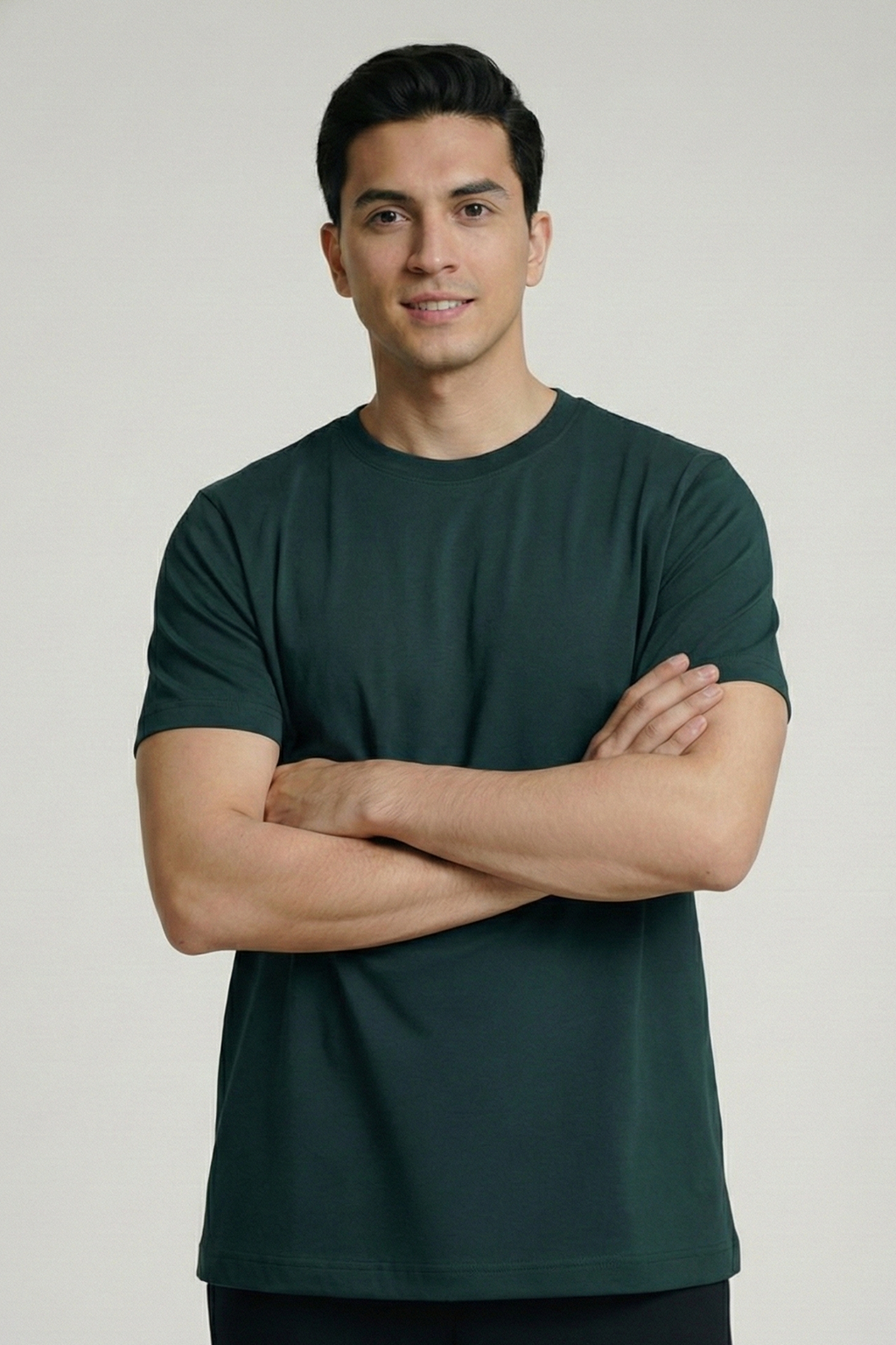 Solid Petrol Blue Cotton T-Shirt  Tshirts