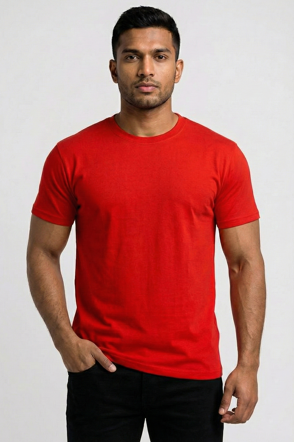 Solid Red Cotton T-Shirt  Tshirts